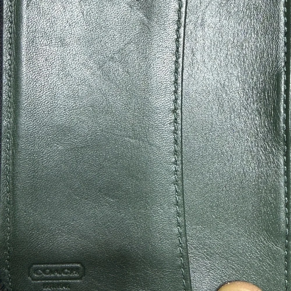 Coach Leather Zip Around Travel Wallet Passport Organizer Black Made In Italy